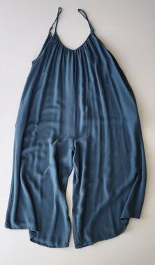 Hunter Brown Jumpsuit Romper Womens Dark Teal Cropped Wide Leg Pockets - XL